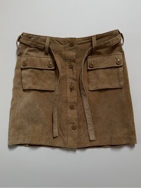 Vintage INC Leather Suede Mini Skirt - Size 2P